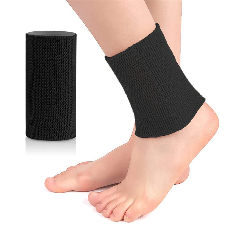Xemz Gel Ankle Sleeve, 1 PC Ankle Support Protection Sleeve Gel Wrist Brace Sleeves, Men Women Ankle Support Compression Sleeves for Basketball Running (Black)
